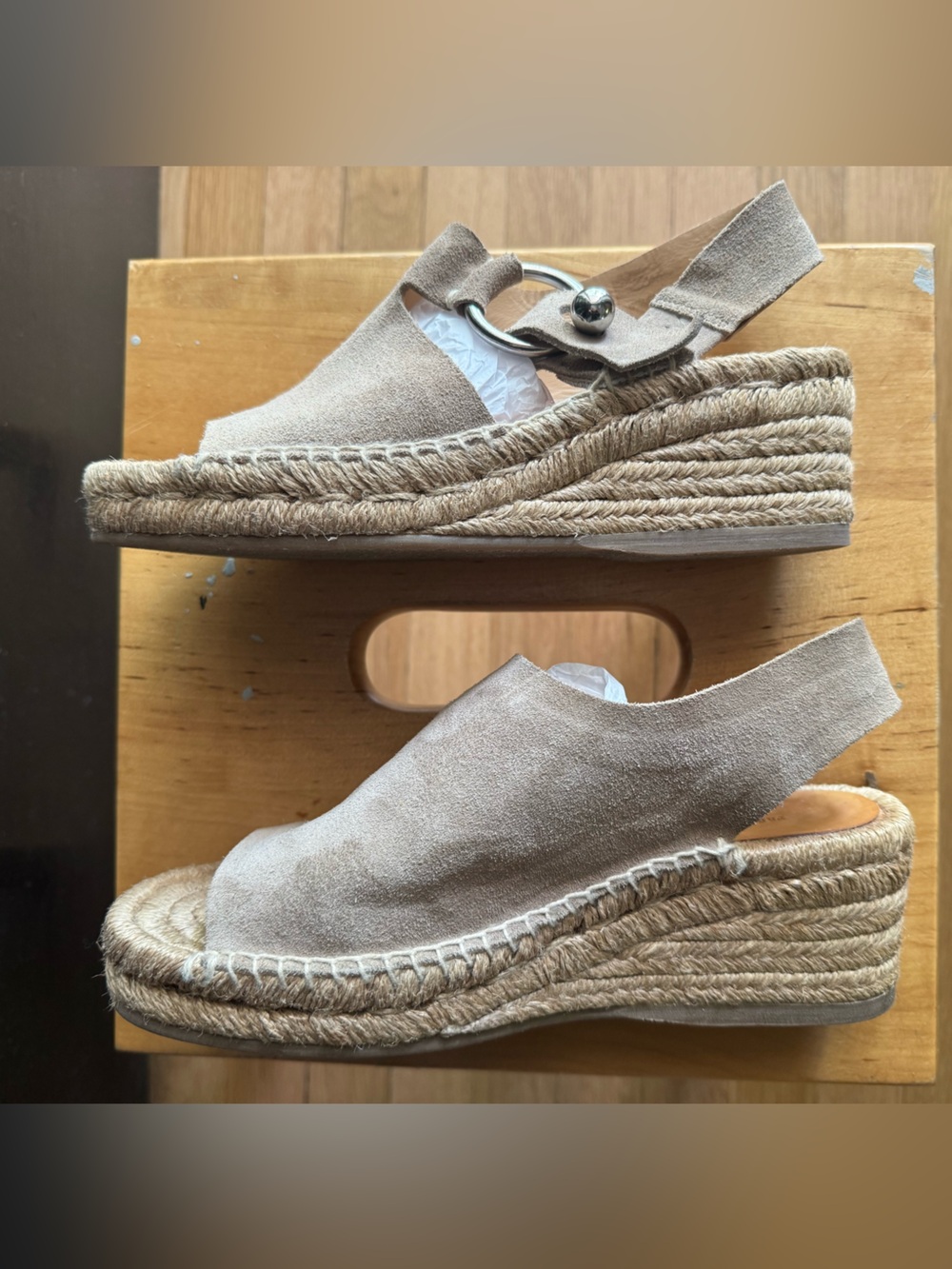 Rag & Bone Women's Arc Suede Espadrille Slingback Sandals - Size EU 37 - Picture 5 of 12